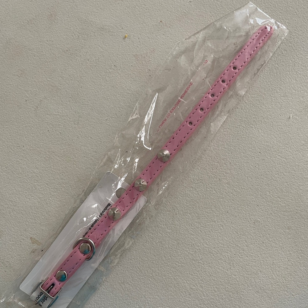 Studded Pink Pet Collar 6-8”